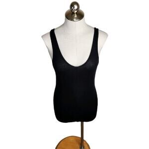 ATM Anthony Thomas Melillo Modal Rib Wrestler Tank Black Women's Medium FLAW